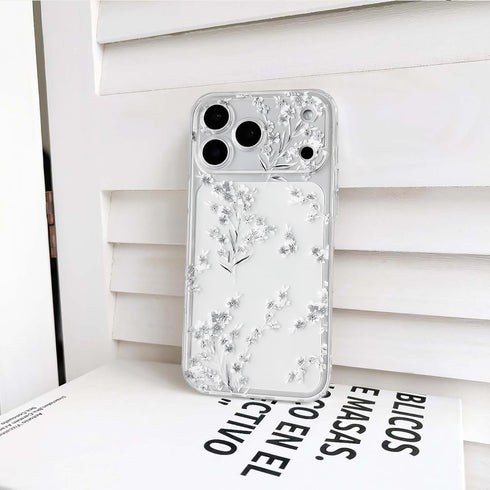NITITOP 17 Compatible for iPhone Pro Case Cute Clear Flower Floral Artistic Design for Women Girls Stylish Slim Soft