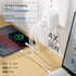 Budi 38W 3-Port USB Wall Charger, Multifunctional Built-in 3 Fit Cable USB Cable Fast Charger with Type-C/Micro-USB Port for iPhone/Tablet/Samsung Galaxy/Pixel/Sony/LG(38W 3-Port)