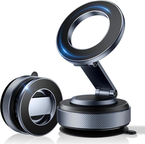 Polynex Aerospace Aluminum Magnetic Car Phone Mount for MagSafe [80LBS Vacuum Suction, 3200gf