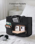 LOVEVOOK Teacher Tote Bag for Women,Multi-pocket Laptop Bag with Large Cup Holder,Nurse Bags Work Travel Computer