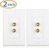Cable Matters 2-Pack Speaker Wire Wall Plate, Gold Plated Speaker Wall Plate, Banana Plug Wall Plate for 1 Speaker, White by Cable Matters