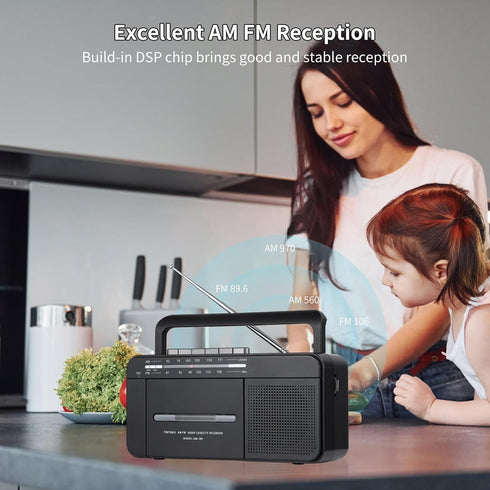 SEMIER MP3 Cassette Cassette MP3 Boombox Conversion Tape Player Recorder AM FM Radio, to Digital Converter, USB