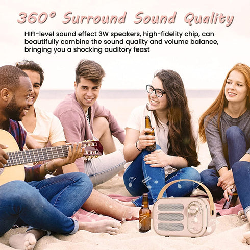 Anliato Retro Speaker, Vintage Portable Speakers with Loud Volume Support TF Card U Disk AUX Input Old Style