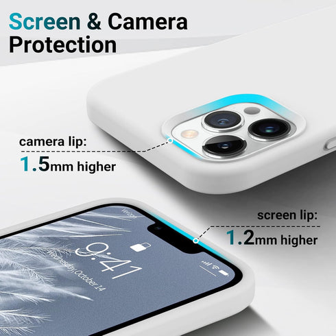 AOTESIER Shockproof Designed for iPhone 12 Pro Max Case, Liquid Silicone Phone Case with Soft Anti-Scratch Microfiber