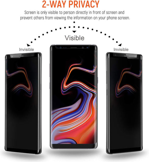 Galaxy Note 9 Privacy Screen Protector, Anti-Spy Case Friendly, Flexible TPU Film, Anti-Scratch Coverage