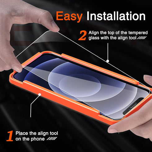 Milomdoi 3 Pack Screen Protector for Apple iPhone 12, Ultra 9H, Case Friendly, with Tempered Glass Camera Lens