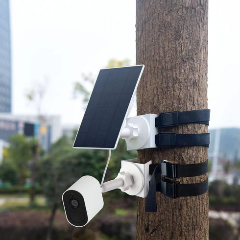 Outdoor Camera Mount Bracket for Security Cameras, 360° Rotating Adjustable Bracket with 2 Rings and Cords