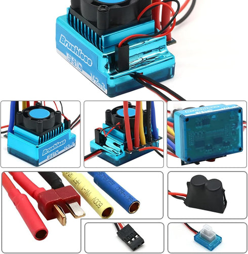 80A 1/10 RC Car Brushless ESC, Electronic Speed Controller, Waterproof Brushless ESC for RC Car, Boat, Aluminum Alloy