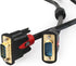 SHD VGA Cable 3 Feet, VGA to VGA Monitor Cable HD15 SVGA for PC, Laptop, TV, Projector - Black and Red