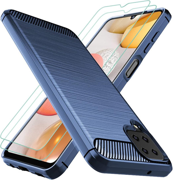 Osophter for Galaxy A22 4G Case - Shock-Absorption Flexible TPU Rubber Protective Cover with Screen Protector