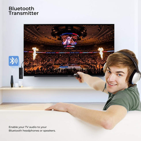 Upgraded Bluetooth 5.3 Transmitter Receiver 3-in-1, Isobel Wireless 3.5mm Audio Adapter for TV PC Headphones