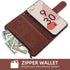 Asuwish Wallet Case for Google Pixel 6 with Tempered Glass Screen Protector, Flower Leather Flip, Card Holder, Brown