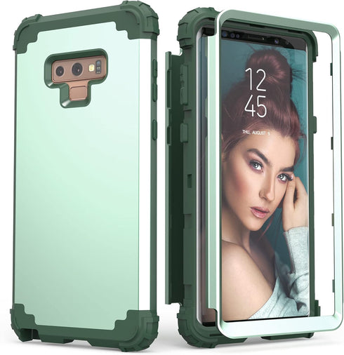 IDweel Case for Galaxy Note 9, 3 in 1 Shockproof Slim Hybrid Heavy Duty Protection Cover (Mint)