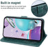 Phone Case for LG Aristo 5/K31/Fortune 3/Phoenix 5/K8x, Wallet with Tempered Glass Screen Protector, Dark Green