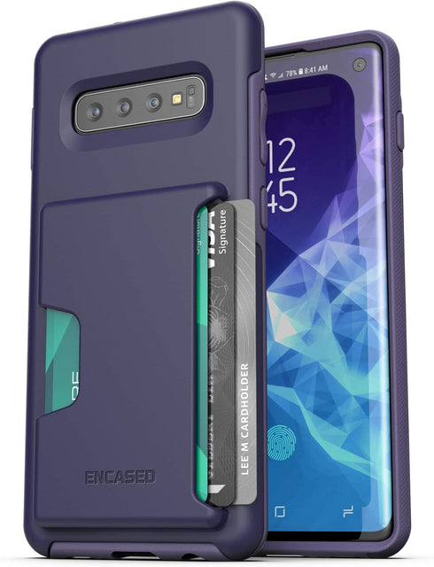 ENCASED Galaxy S10 Wallet Case (2019 Phantom) Ultra Protective Cover with Card Holder Slot for Samsung Galaxy S10 -