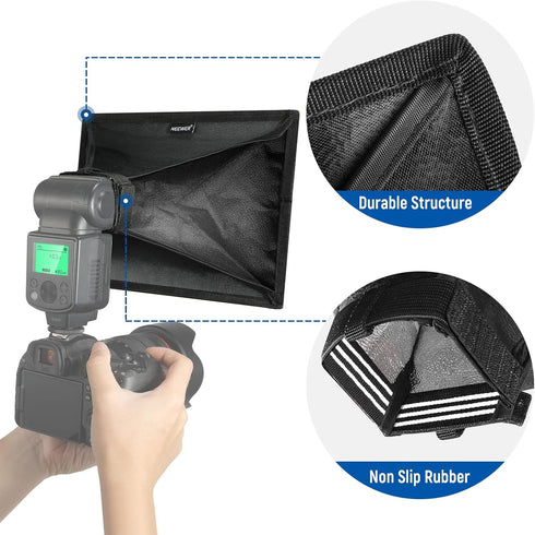 NEEWER 11" x 8" Flash Diffuser Light Softbox, Universal and Collapsible with Storage Pouch