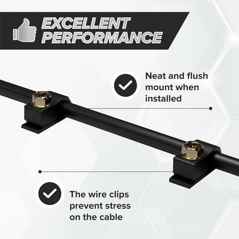 THE CIMPLE CO - Single Coaxial Cable Clips, Cat6 Electrical Wire Clip, 1/4 in Screw Clip, Black (50 pcs)