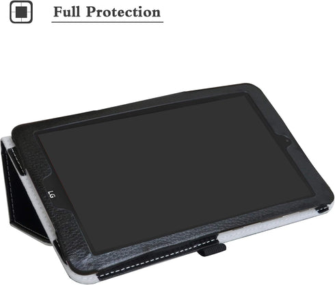 Mama Mouth Black Leather Folio Case for LG G Pad X2 8.0 Plus/Sprint G Pad F2 8.0 – 2-Folding Stand Cover
