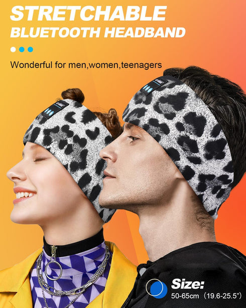 LC-dolida Sleep Headphones Bluetooth Headband, Cozy Wireless Headphones Headband, Sleep Mask with Bluetooth Thin HD Stereo Speakers Perfect for Side Sleepers, Sport, Yoga, Travel