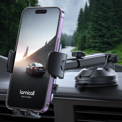 Lamicall Cell Phone Holder Car, Ultra 70LBS Suction Phone Mount for Car Dashboard for iPhone Samsung