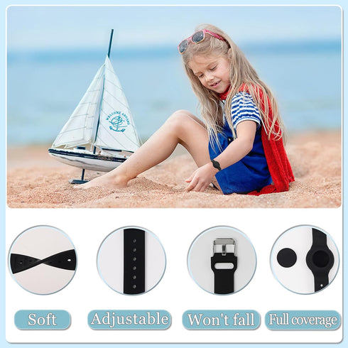 Waterproof Airtag Bracelet for Kids, Silicone Wristband Hidden Holder Case Compatible with Apple Air Tag, Adjustable