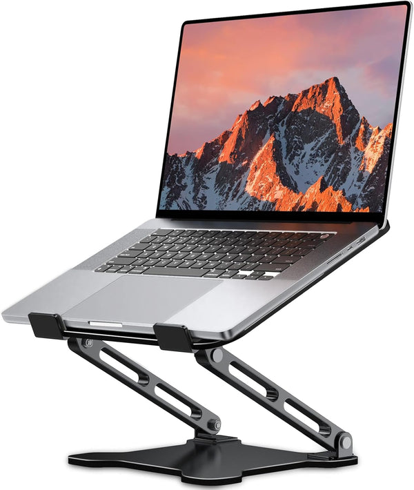 LOXP Adjustable Laptop Stand for Desk, Metal Foldable Laptop Riser, Portable Ventilated Cooling