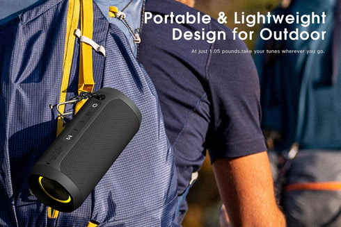EDUPLINK Bluetooth Speaker, Portable Wireless, Waterproof IPX7, TWS Pairing Stereo, Built-in Microphone, Long Playtime