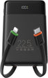 VEGER Portable Charger, Ultra Slim 22.5W Fast Charging with Built in Cable, Flight-Safe