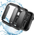 2-Pack Waterproof Case for Apple Watch Series 9/8/7, Ultra-Thin Tempered Glass Screen Protector for 41mm (Black)