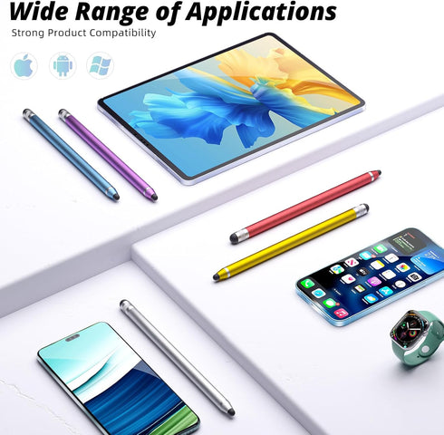 Rubber Tips for Stylus Pens, 15 Pair, 0.2'' & 0.28'' Replacement Nibs for Touch Screen Pen, Soft, Universal Stylus Ends