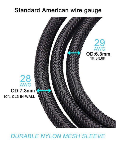 6ft 2.1 48Gbps 4K 120Hz 8K 60Hz, Pacroban eARC/ARC HDMI Cable TV to Soundbar (HDMI Port Required on Both Devices) Ultra