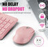 Wireless Silent Keyboard Mouse Combo, Ultra-Slim USB Set with Water-Dropping Keycaps, 12 Shortcuts, 2.4GHz Connection