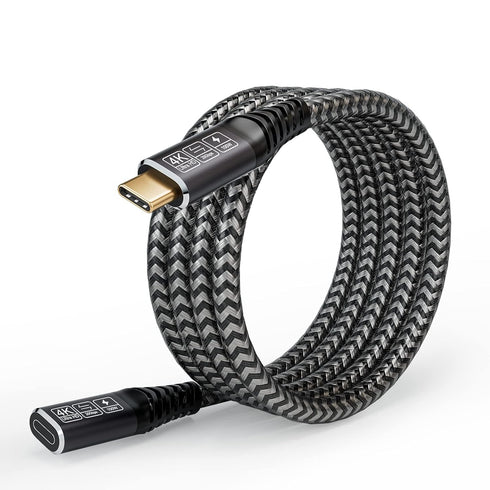 USB C Extension Cable 2M/6.6FT, Male to Female USB C 3.2 Extender Cord, 100W/5A Fast Charging, 20Gbps Sync for iPhone