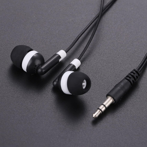 50 Pack MP3 CN-Outlet Wholesale Bulk Earbuds Headphones for iPhone, Android, Player - Black