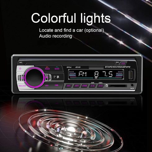 Car Radio Autoradio Bluetooth, Voice Control Car Radio Audio Player, Dual Connection Handsfree USB2.0 CD Car Stereo Receiver with LED Display, Support Hands Free Call, Music,