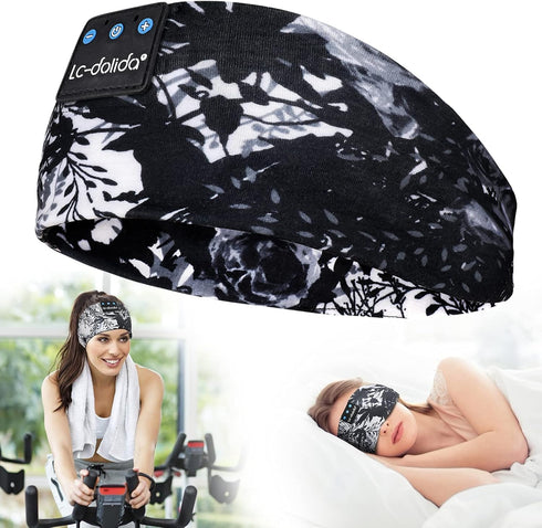 LC-dolida Bluetooth 5.2 Sleep Headphones, Wireless Headband Earphones, Sleep Mask for Sports, Gifts, Yoga, Travel