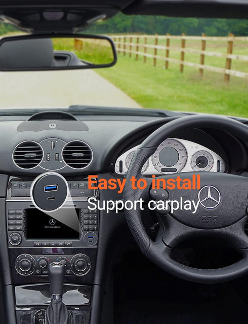 USB Type C 3.0 and USB 3.0 Male to Female Flush Mount Cable Waterproof Kit Accessories Car Dash Panel Mount Adapter Converter Extension Extender for Car Boat Motorcycle Motorbike 3 Feet