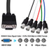 CybNemo 5BNC 15 5 -1.5M/5FT VGA to Video Signal Cable HD VGA Male to BNC Female RGBHV Coaxial Monitor Breakout Cord