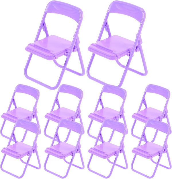 VALICLUD 10pcs Foldable Chair Shape Phone Stand Cartoon Mobile Holder Desktop Storage Bracket