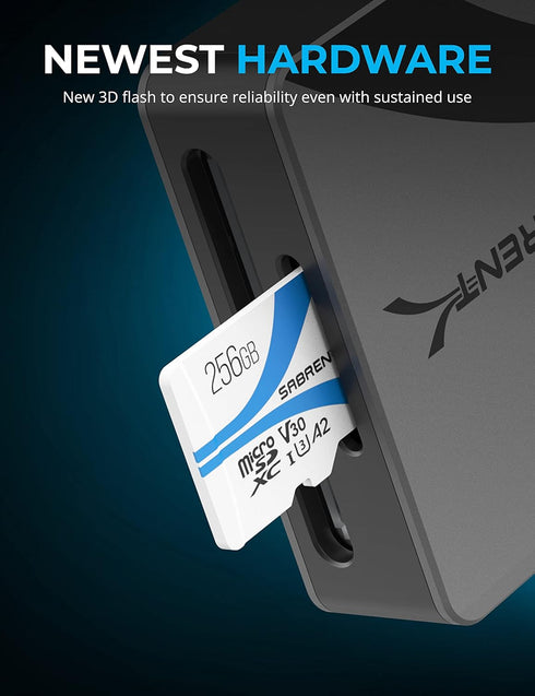 SABRENT Rocket V30 A2 256GB MicroSDXC Memory Card R100MB/s W30MB/s for Steam Deck, Nintendo-Switch, Go Pro, Cameras