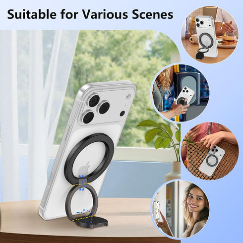 REPIND 360 17 Max/17 Pro/17/16/15/14/13/12,Samsung,Android,iPad Magnetic Phone Ring Holder for MagSafe Dual-Side