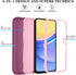 Qinmay 3-Layer Shockproof Phone Cover for Samsung Galaxy A15 5G with HD Screen Protector, WinRedPink