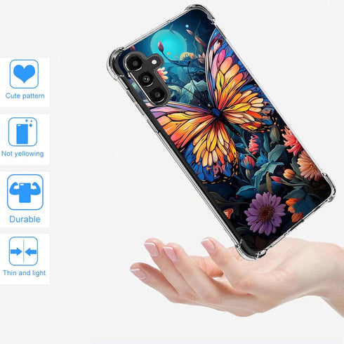 Samsung Galaxy S23 FE 5G Case, TPU Soft Rubber Reinforced Anti-Fall Mobile Phone Cover, Butterfly-1