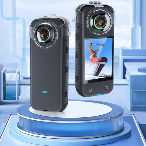 LICHIFIT Transparent Lens Cover Detachable Camera Lens Protector Case for Insta360 X3 Panoramic Camera
