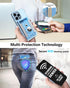MagSafe Wallet with AirTag Holder, Magnetic Phone Wallet for iPhone 16/15/14/13/12 Series, 9 Card Holder, Light Sky Blue