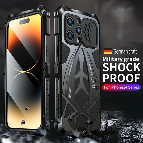 For iPhone 14 Pro Max Case, 6.7'' Shockproof Military-Grade Heavy Duty Protection with Tempered Glass Protector