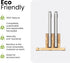 Premium Wood Vertical Laptop Stand, Adjustable Dual Slot Bamboo Holder for MacBook, Dell, HP, Space-Saving Desktop
