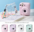 MUZIRI KINOKOO Clear Case for Fujifilm Fuji Instax Mini 12/Polaroid Mini 12 Camera - Hard PVC Protective Case Bag Transparent with Back Photo Pocket & Rainbow Strap