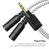 DUKABEL Knitted 3.5mm Audio Splitter, TRS 3-Pole Aux Splitter Cable for Headphones