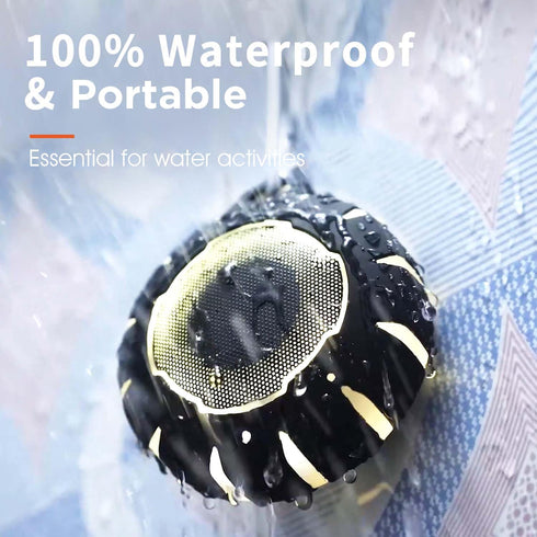 HEYSONG Waterproof Shower Bluetooth Speaker, Durable Portable Speaker with HD Sound, Wireless Outdoor Speaker for Pool,